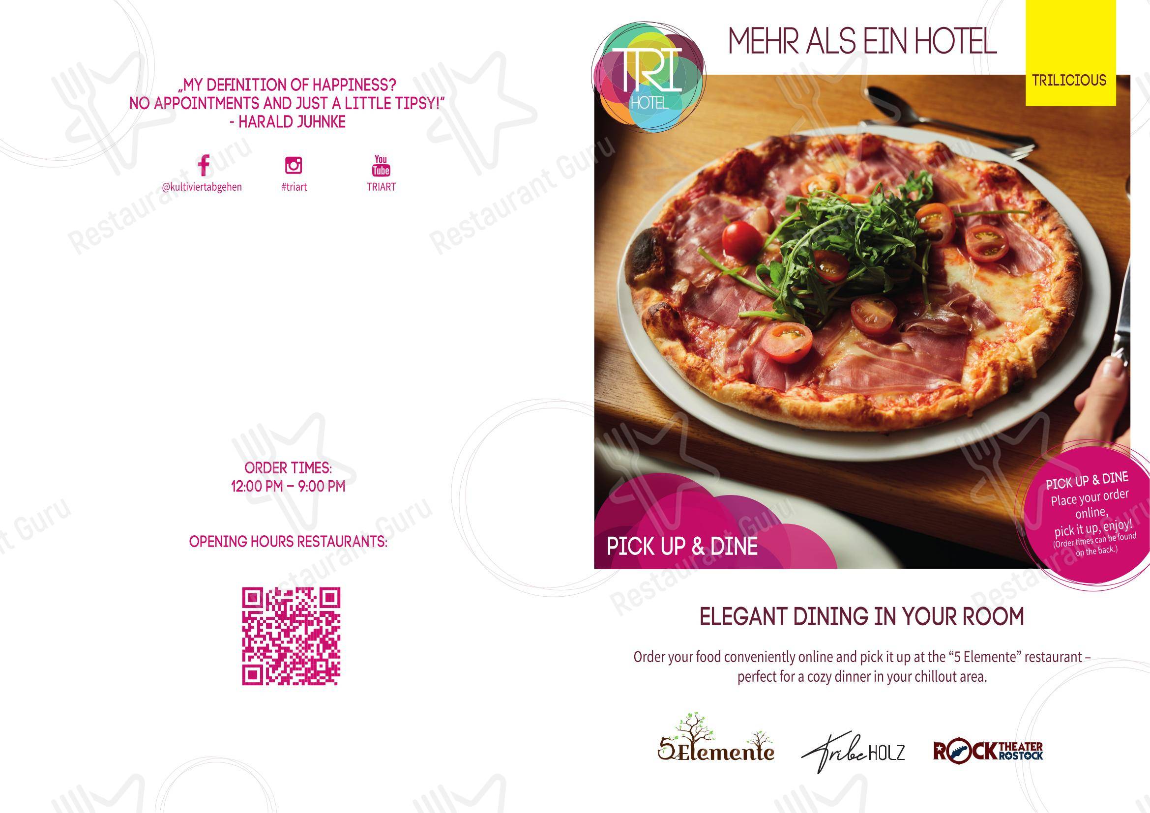 Restaurant 5 Elemente в Ростоке - Коктейльная карта