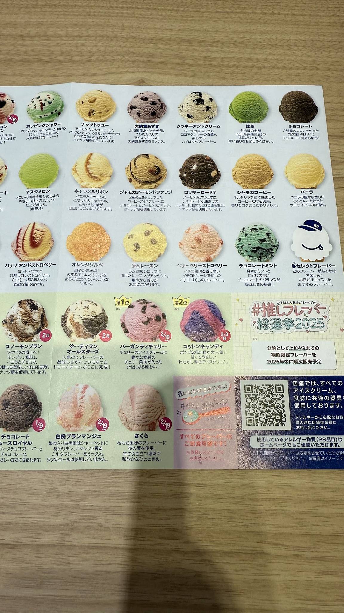 Baskin Robbins меню