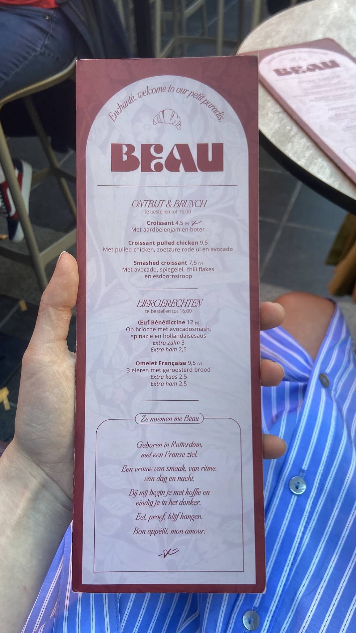 Beau Restobar меню