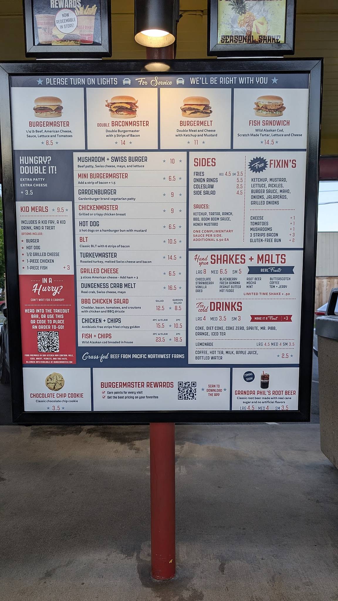 Burgermaster меню