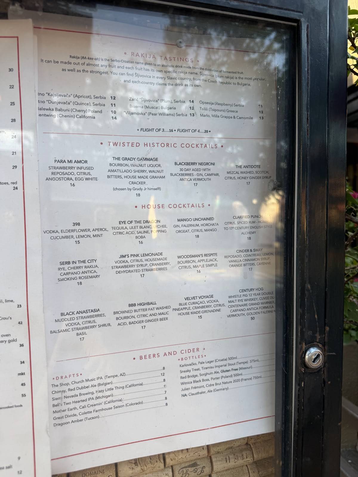 Caffe Boa TEMPE меню