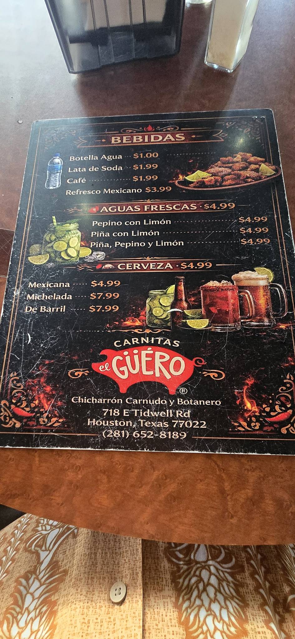 Carnitas El Güero меню