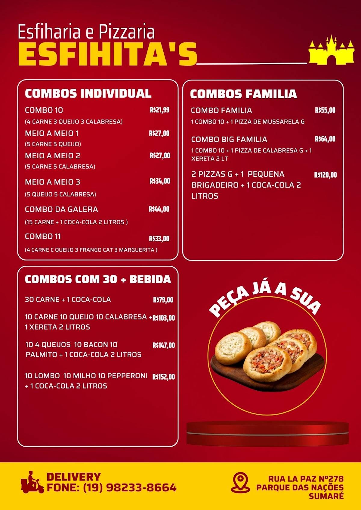 Esfihita's Esfiharia e Pizzaria Sumaré меню