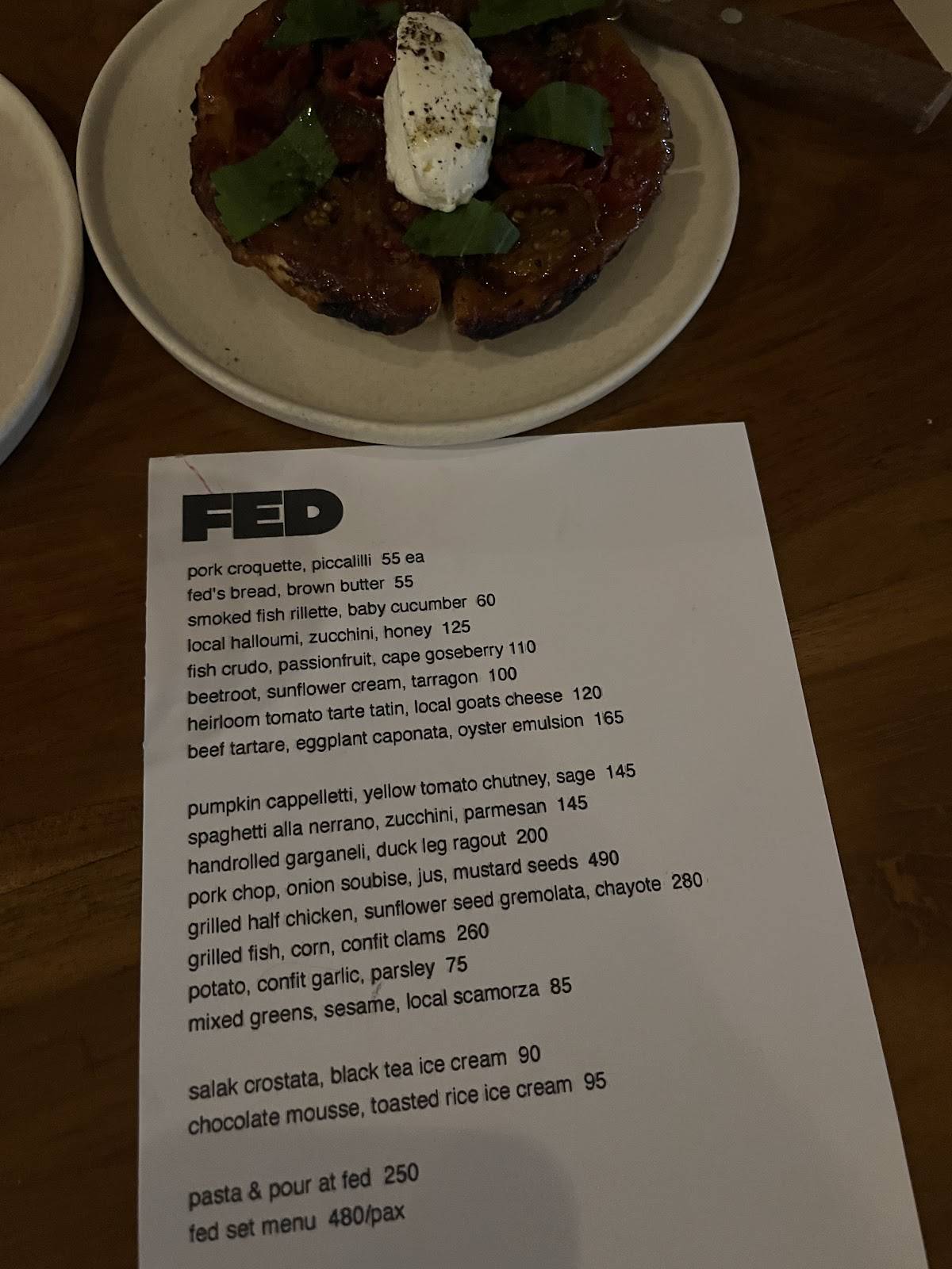 FED меню