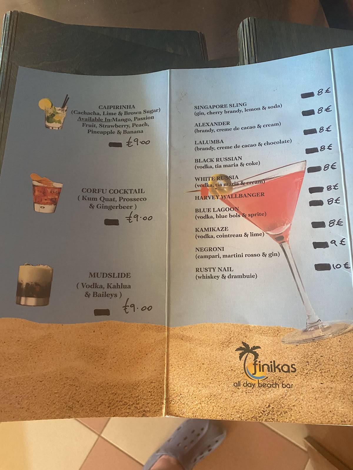 Finikas All Day Beach Bar меню