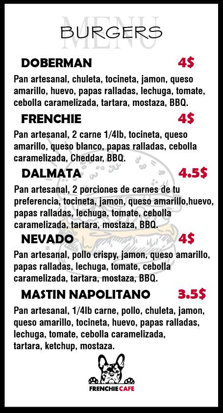 Frenchie Café меню