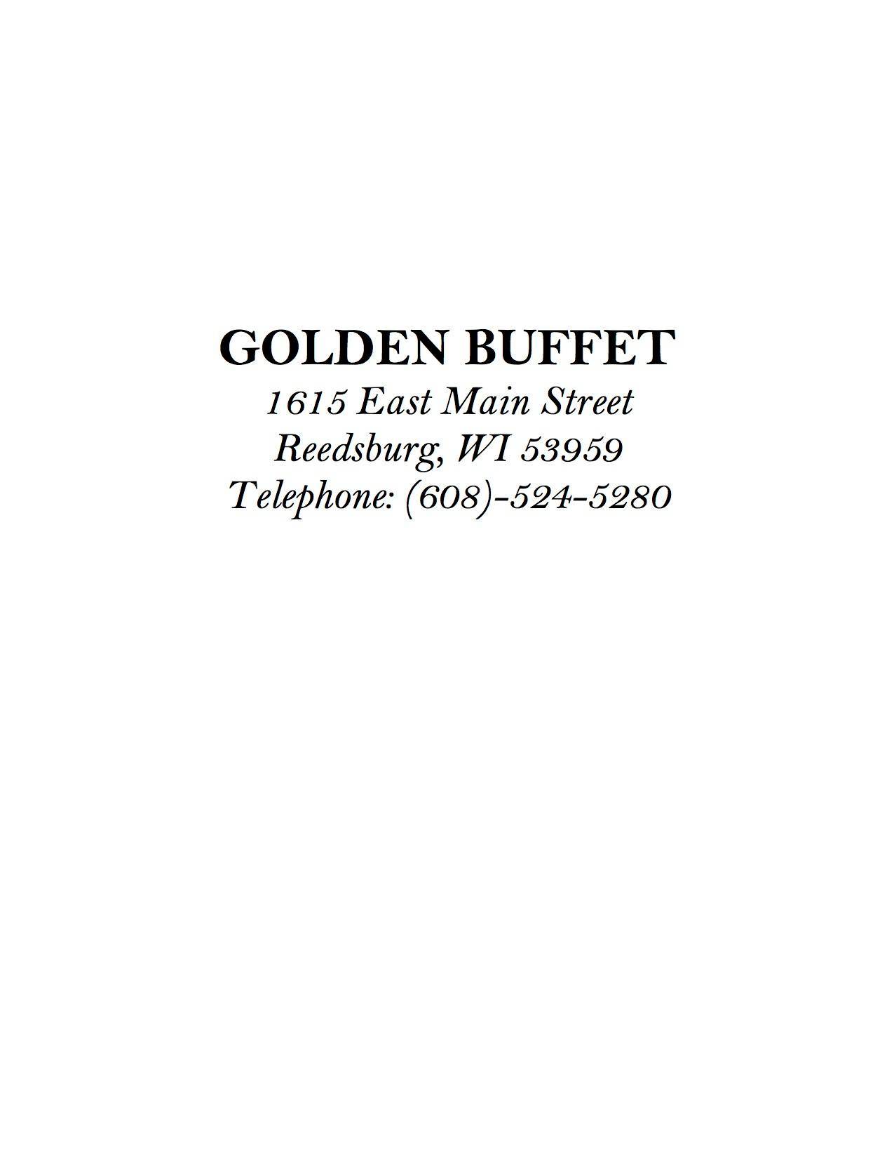 Golden Buffet меню