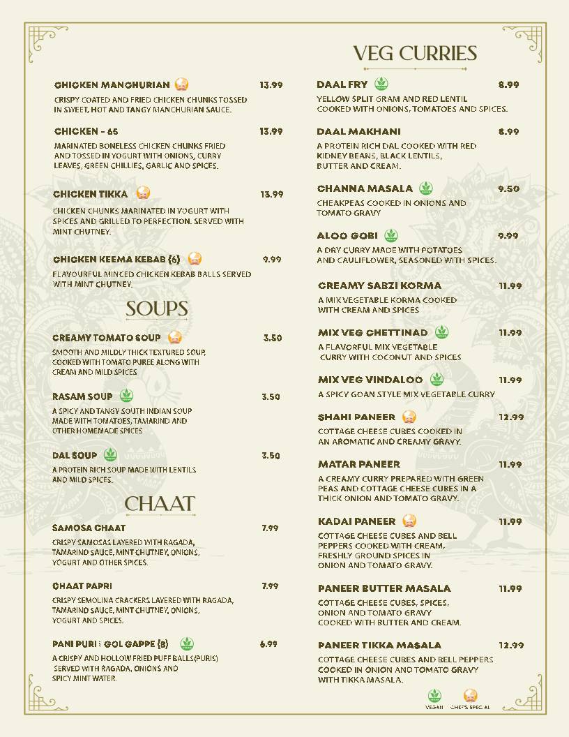 Hashtag India Restaurant - North York меню