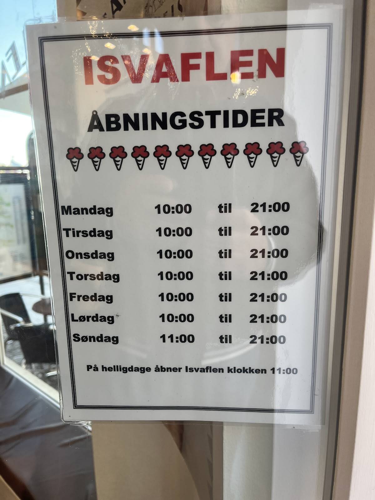 Isvaflen меню