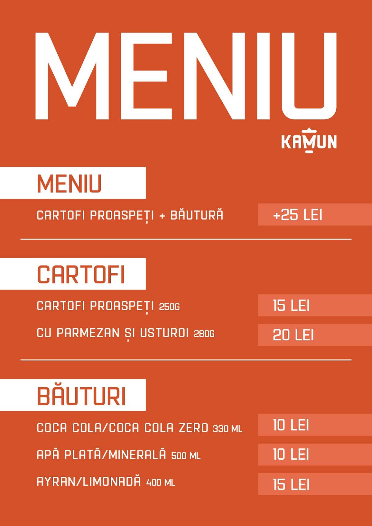 KAMUN меню