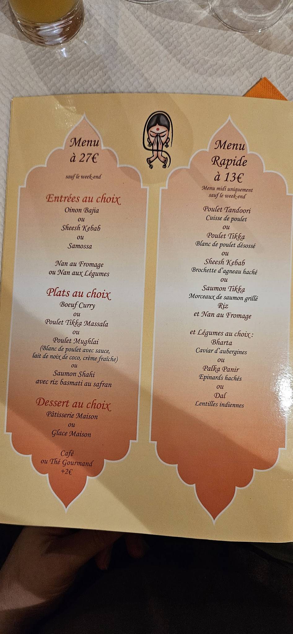 Le Rajasthan меню