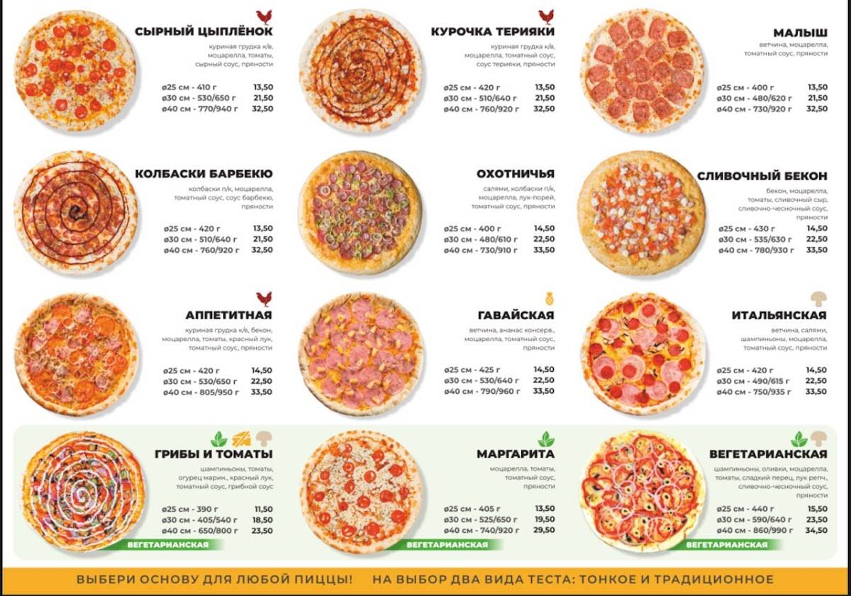 LikePizza/Лайк пицца меню