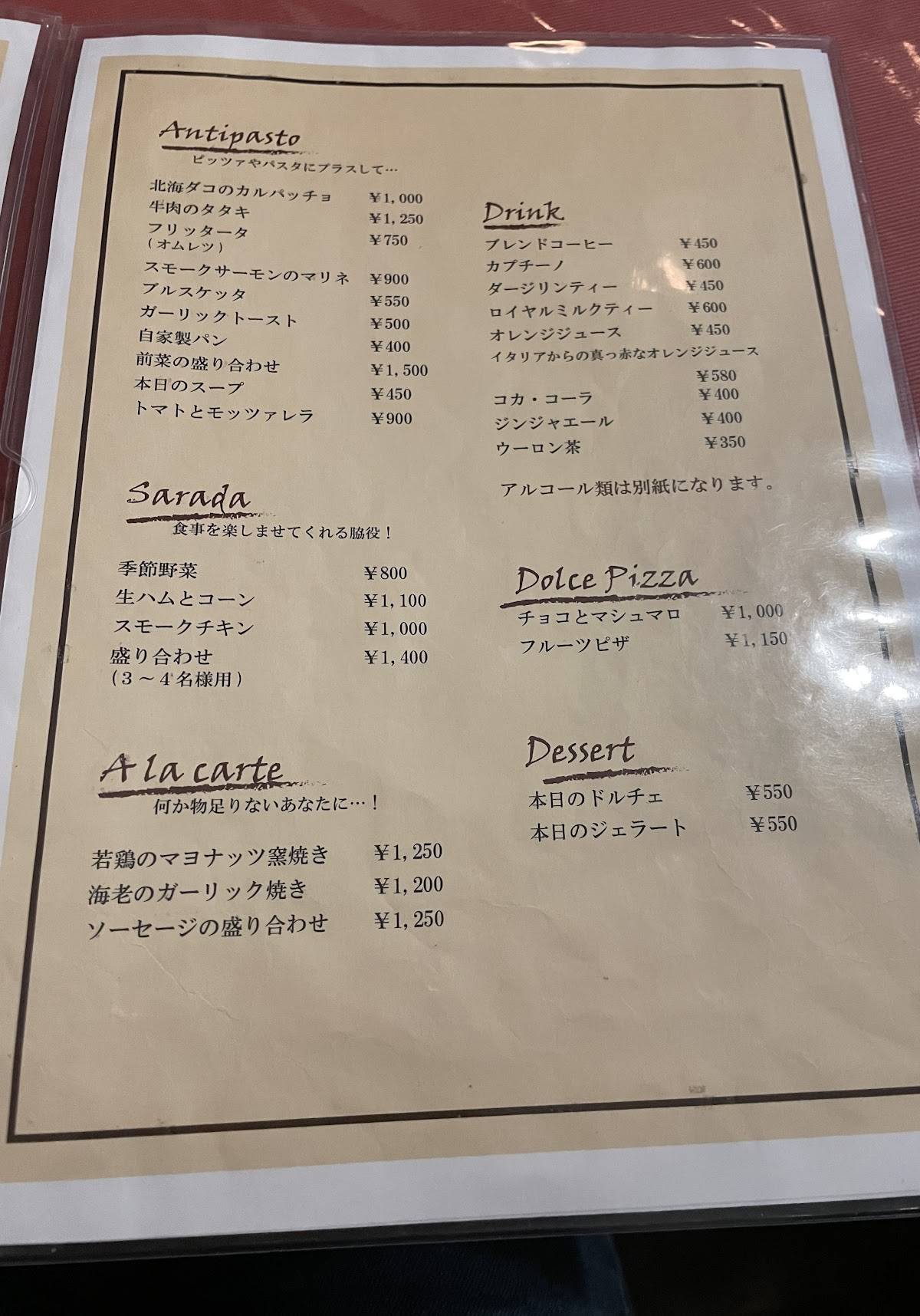 Mangiare меню