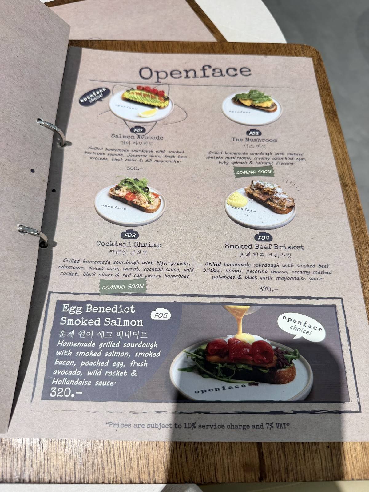 Openface меню