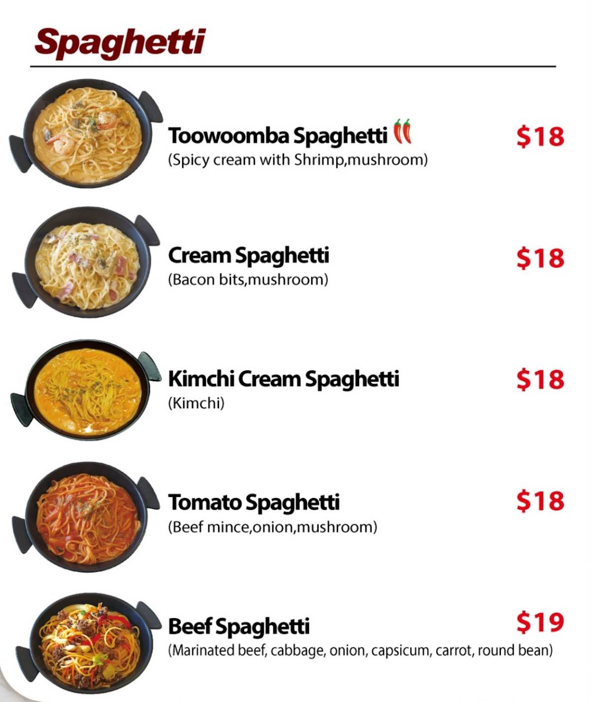 Papaghetti Restaurant меню