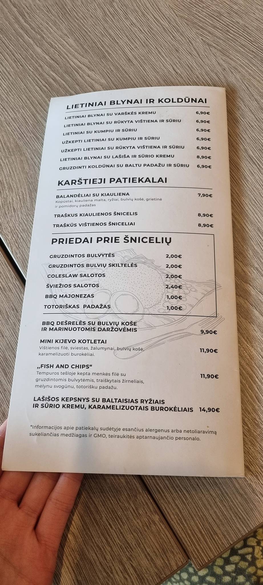 PasTą меню