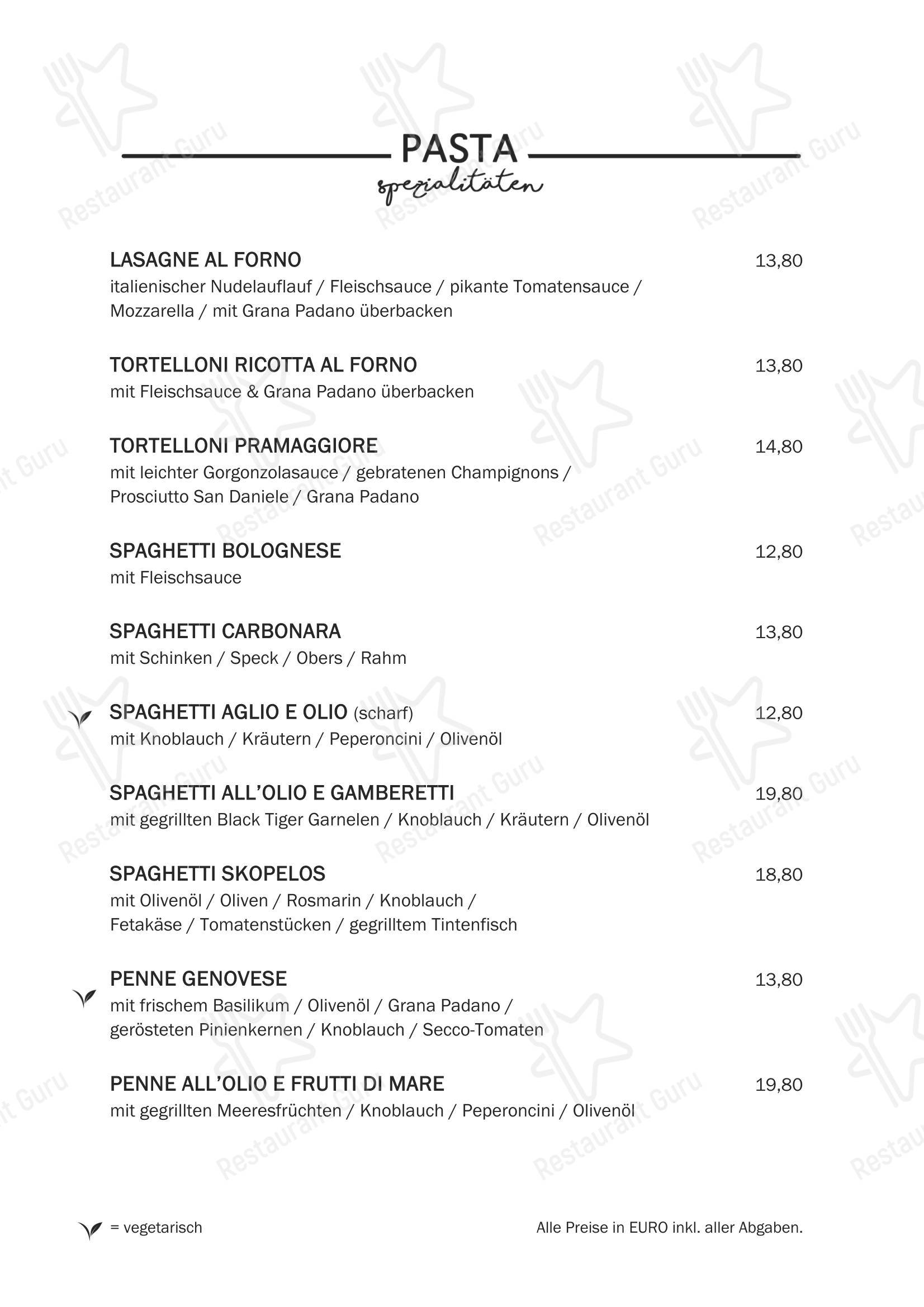 Restaurant Pasta в Мёдлинге - Меню напитков