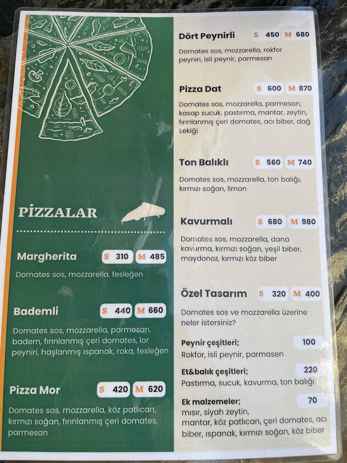 Pizza Dat меню