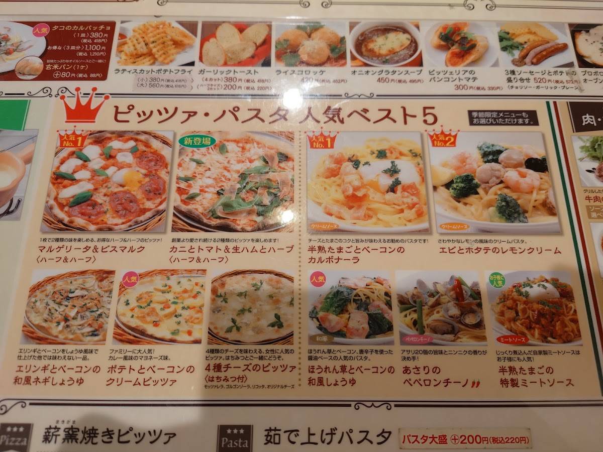 Pizzeria меню