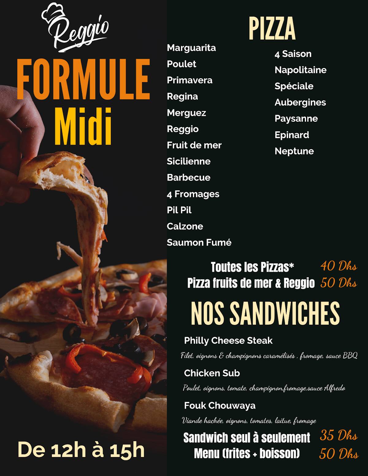 Restaurant Pizzeria Reggio меню