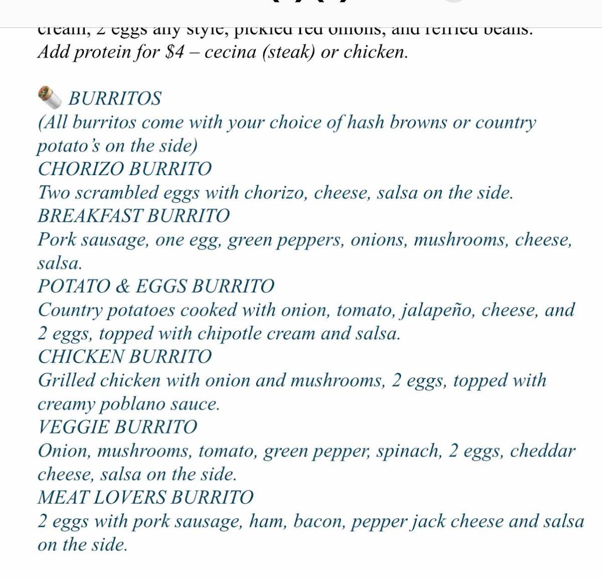 Scrambled Eggs Restaurant меню