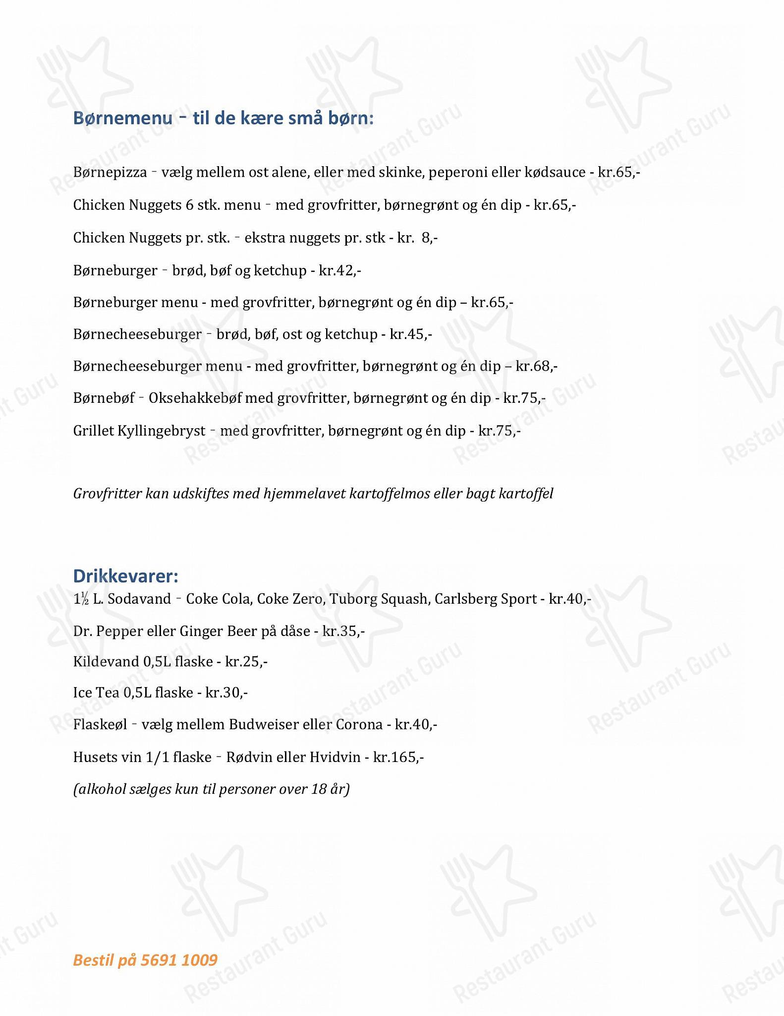 Wine Menu ресторана Texas Bornholm в Рённе