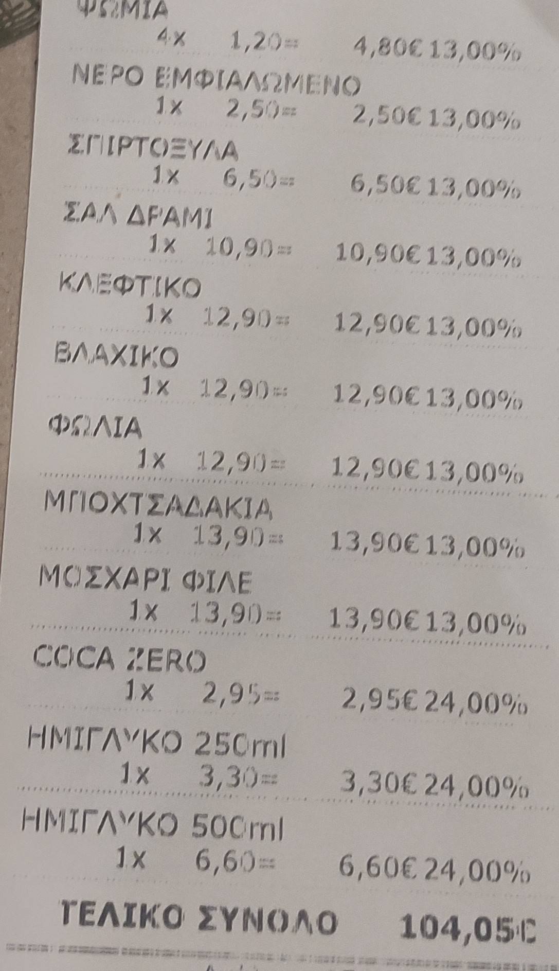 ΔΡΑΜΑΚΙ меню