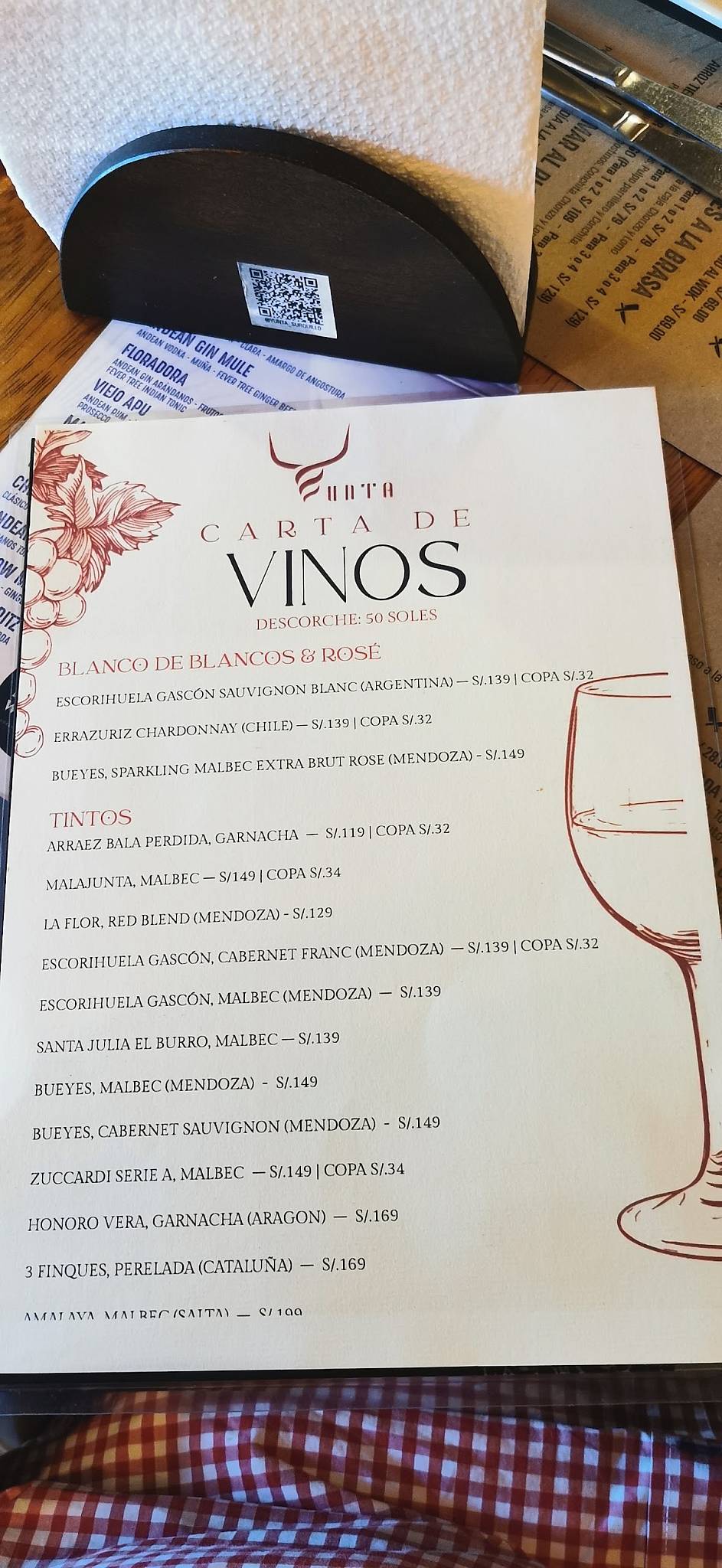 Restaurant Yunta меню