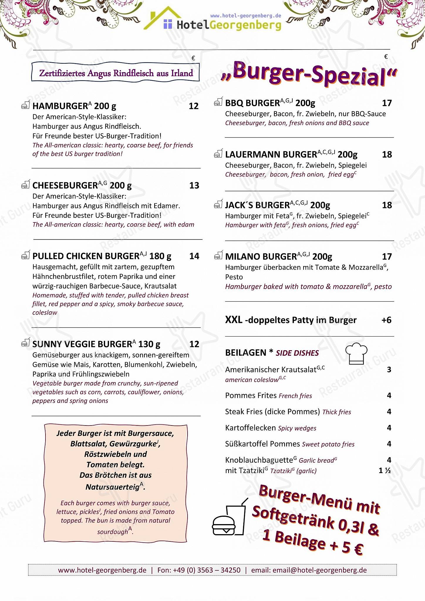 Restaurant & Hotel Georgenberg меню