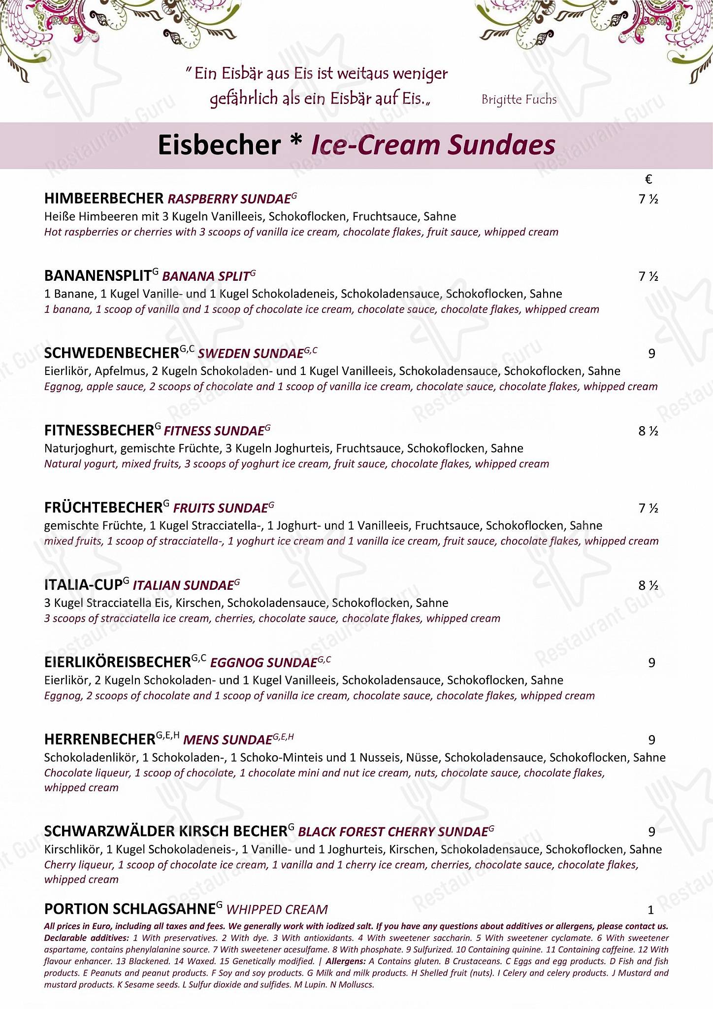 Restaurant & Hotel Georgenberg меню