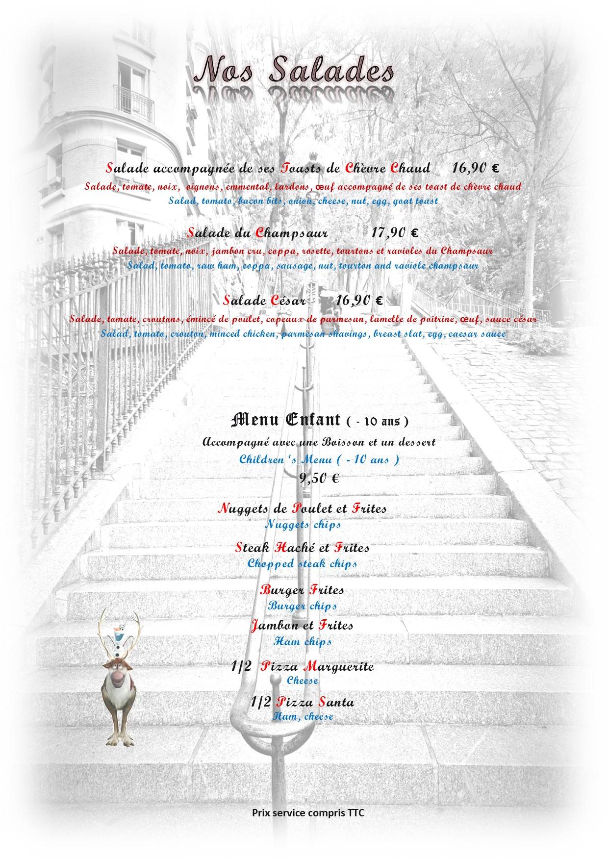 l'Edelweiss меню