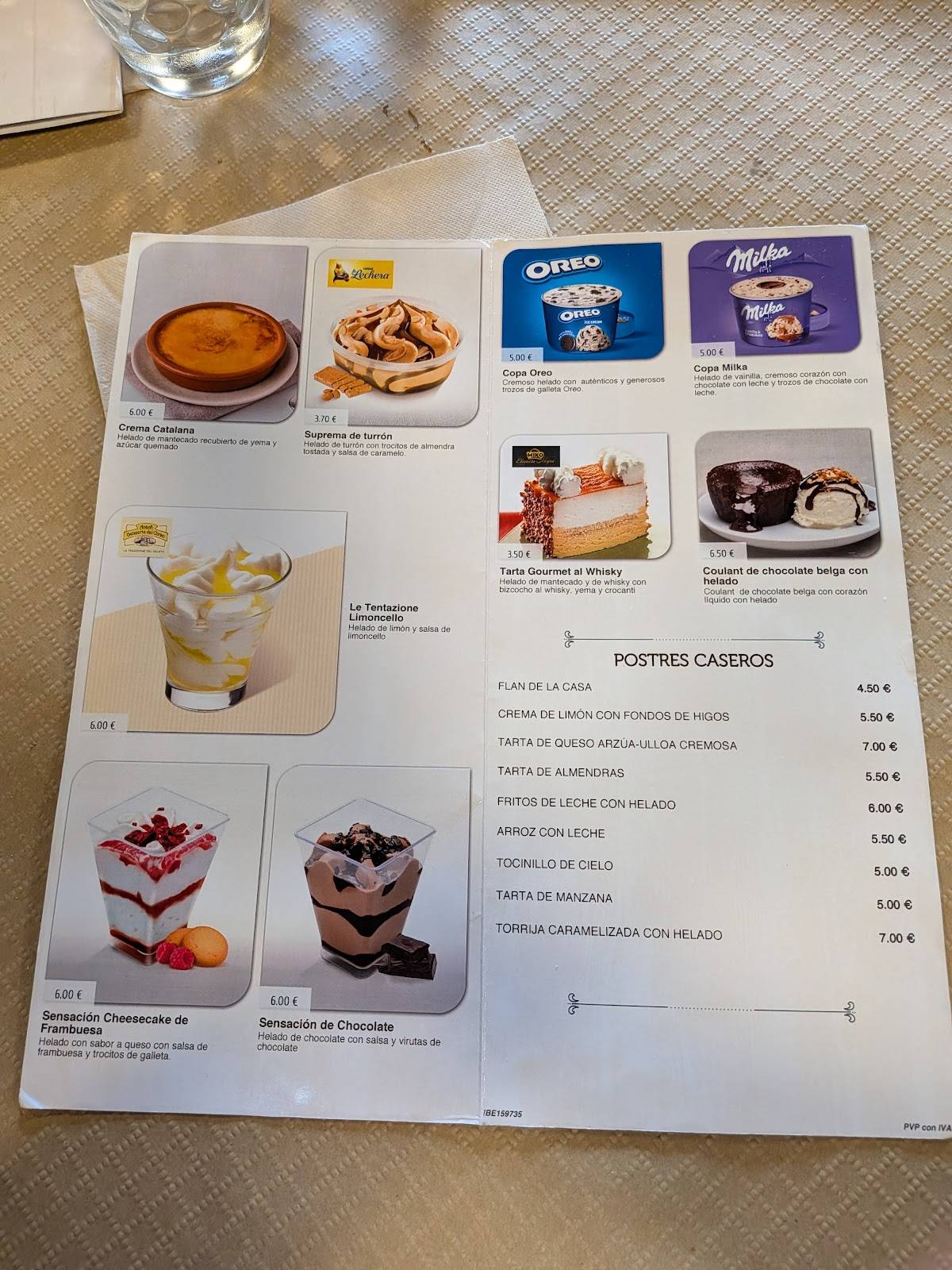 Restaurante Bar Loreto меню