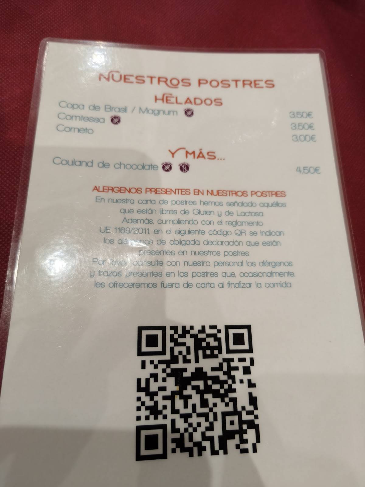 Restaurante DeCasa меню