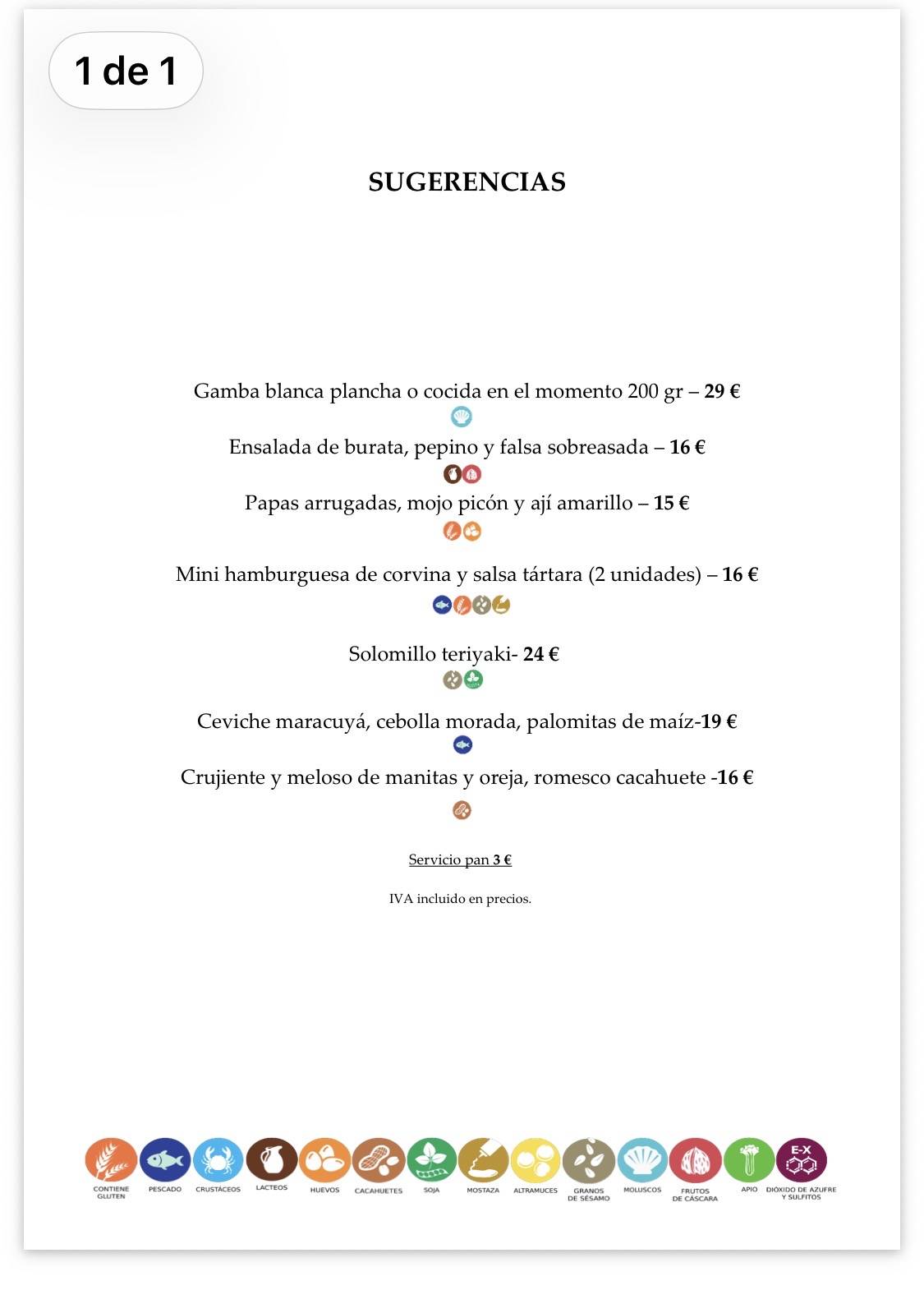 Restaurante Meet Getafe меню