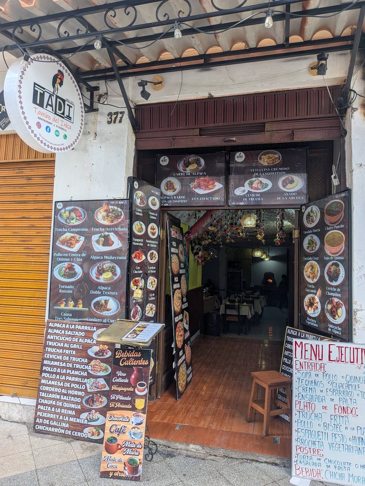 Restaurante Tambo Del Inka меню