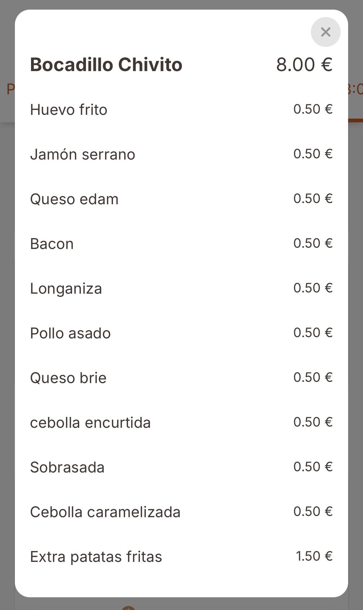 Restaurante Turis меню