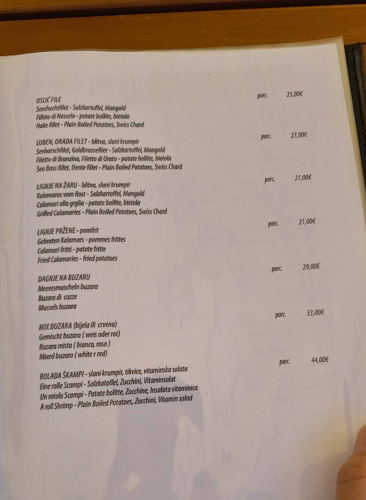 Restoran Grand меню