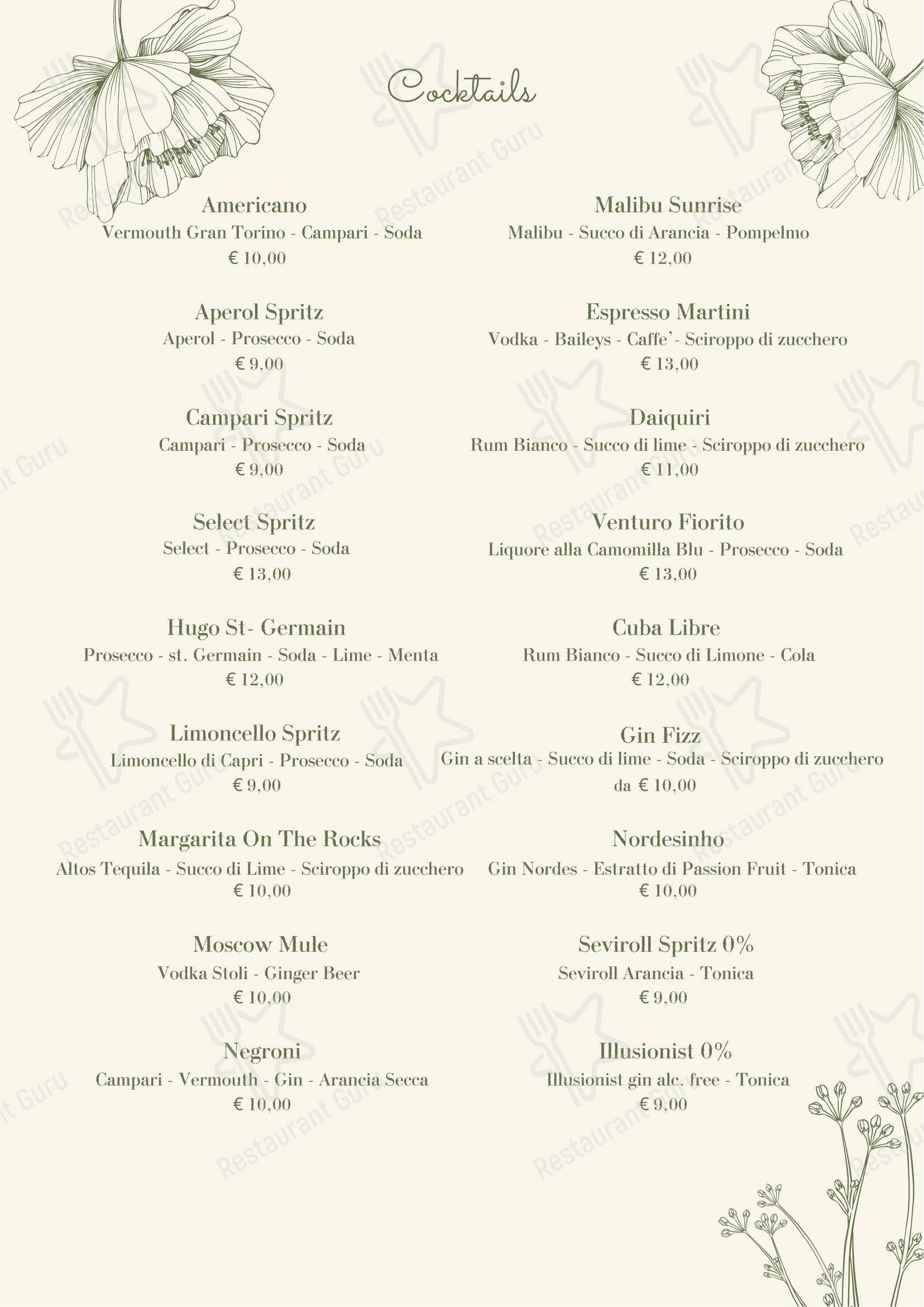 Ristorante Fiorito в Риме - Крафт меню