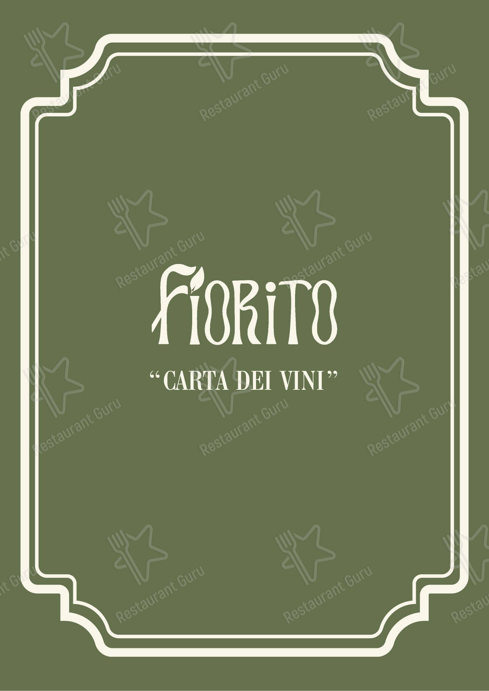 Меню ресторана Ristorante Fiorito - Коктейльная карта
