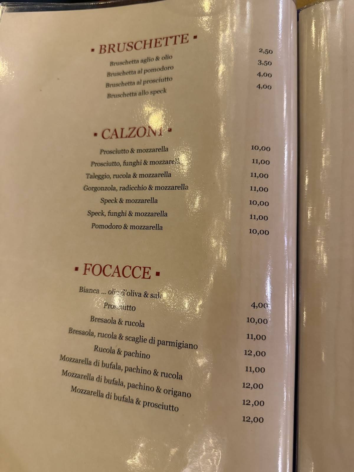 Ristorante Nicò меню