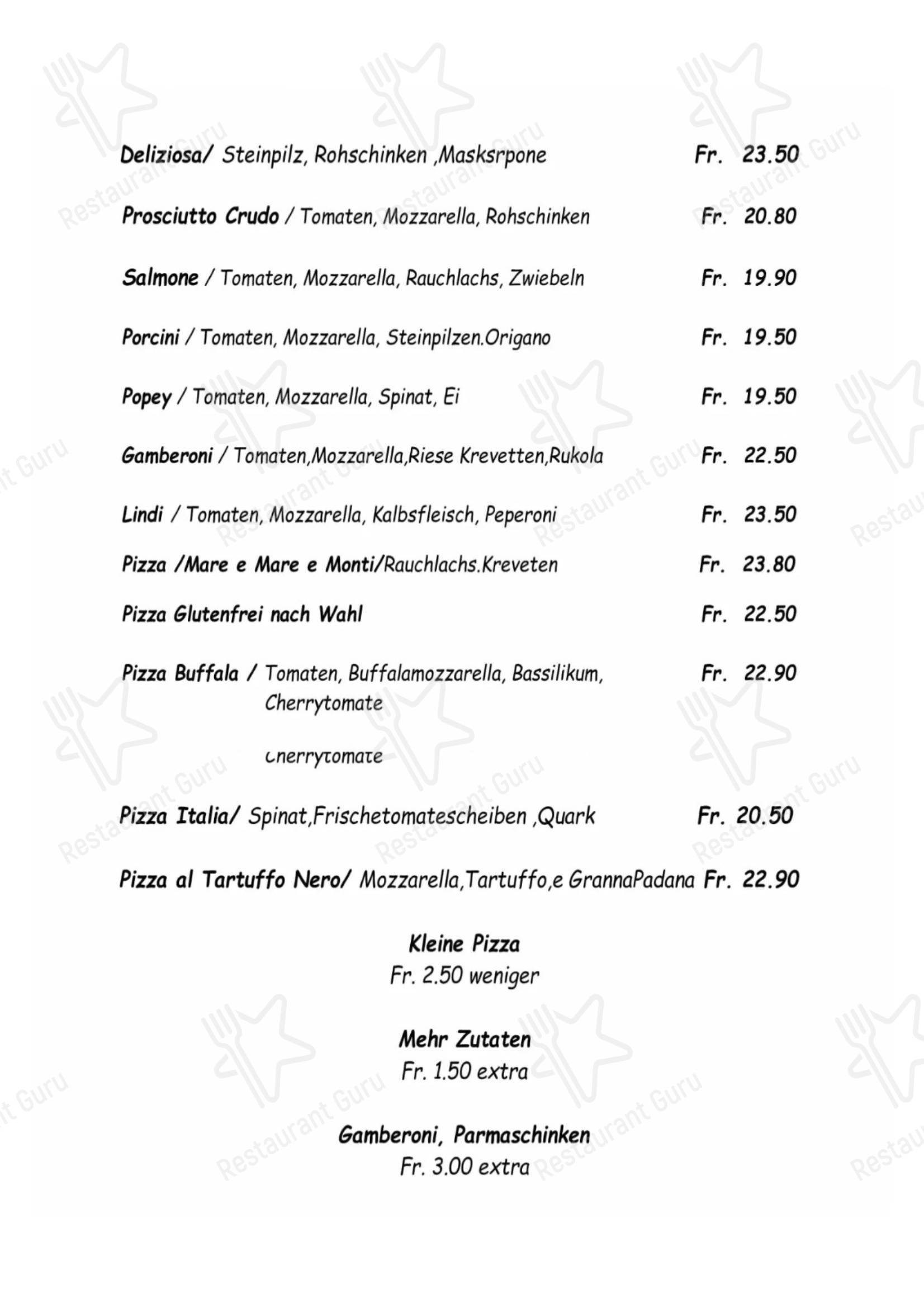 Меню пиццерии Ristorante Pizzeria Calabrisella - 菜单