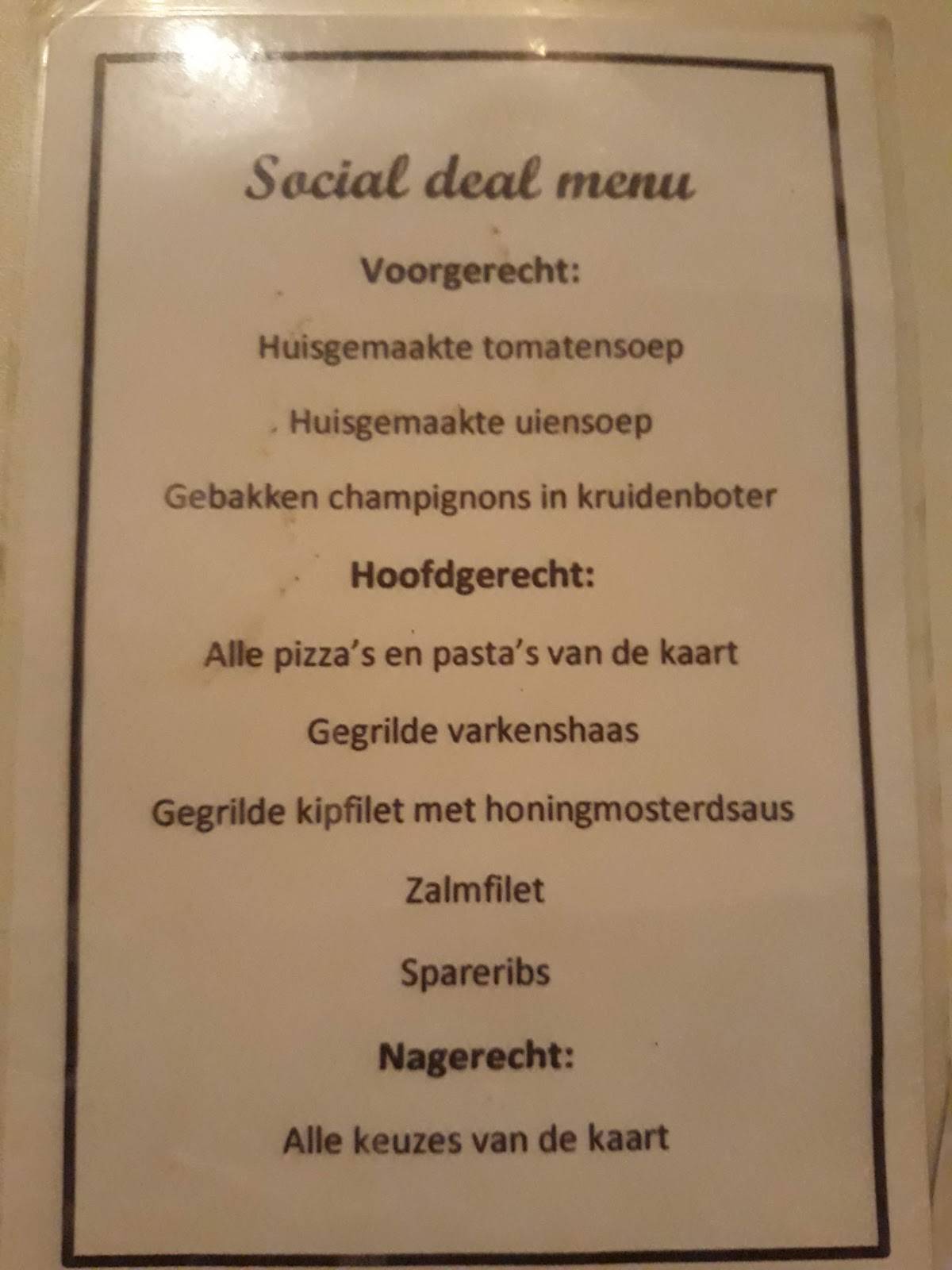 Ristorante Via Grande меню