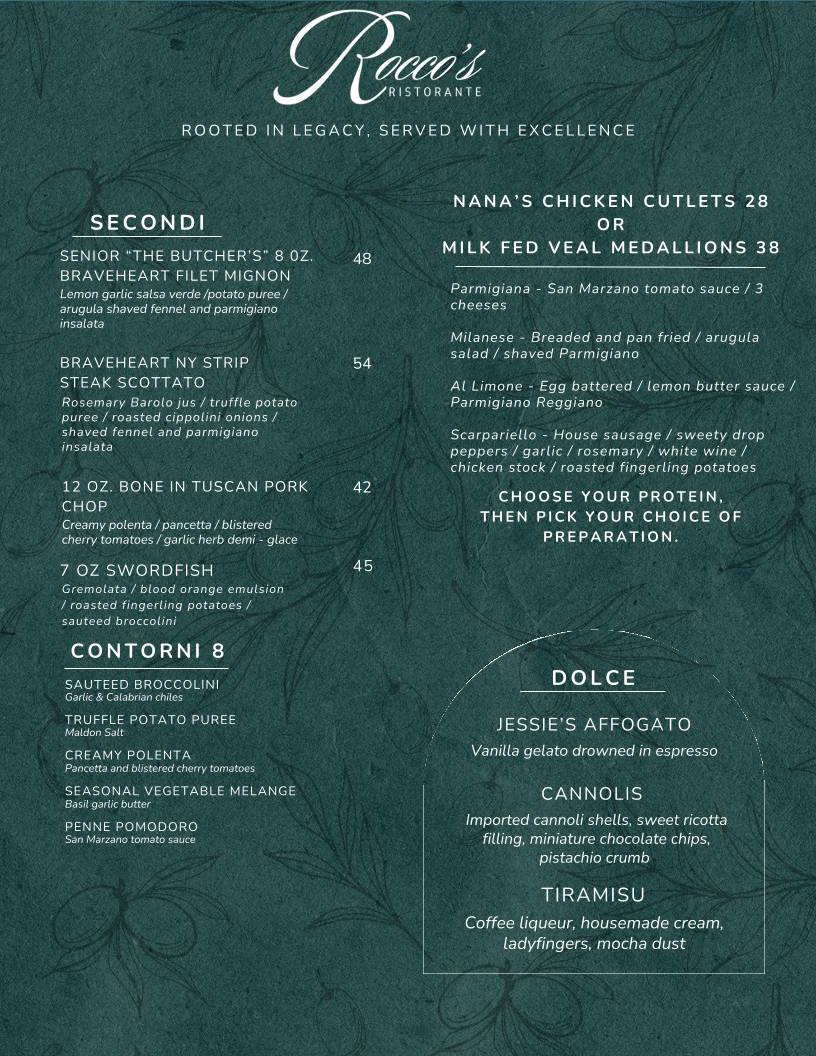 Rocco's Ristorante меню