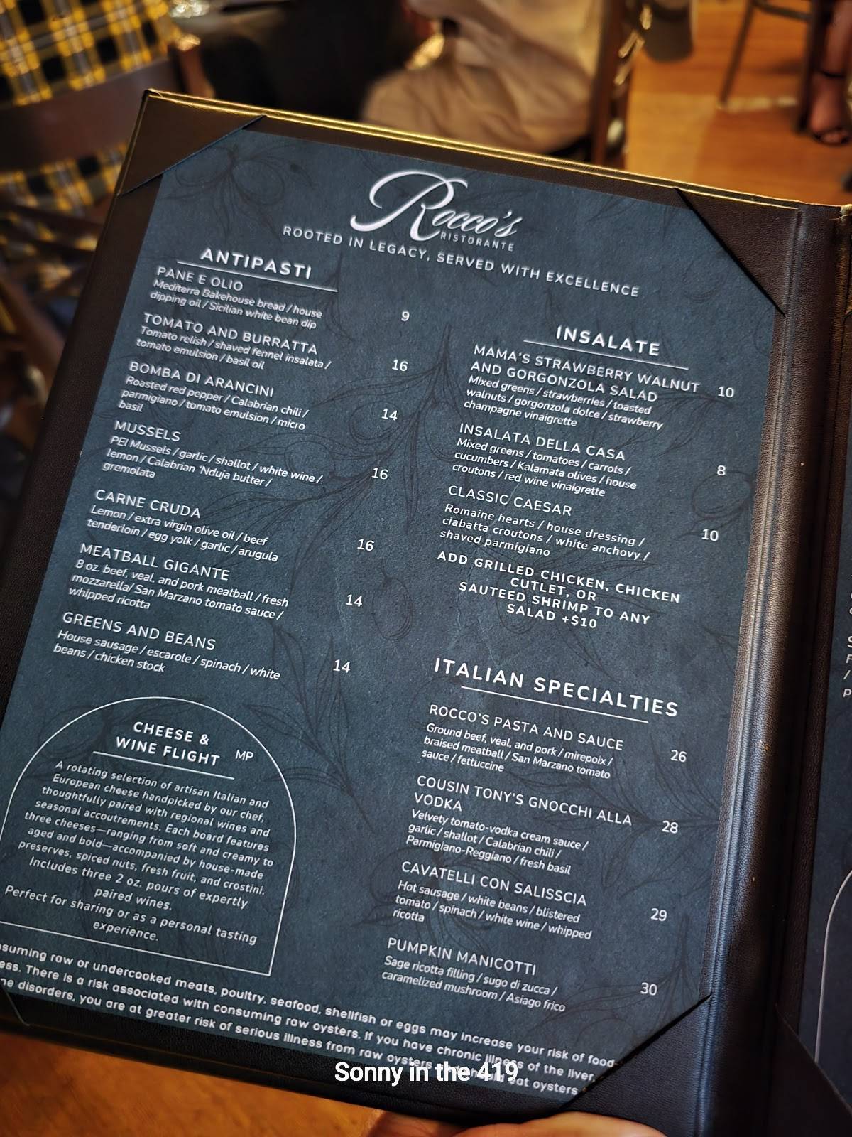 Rocco's Ristorante меню