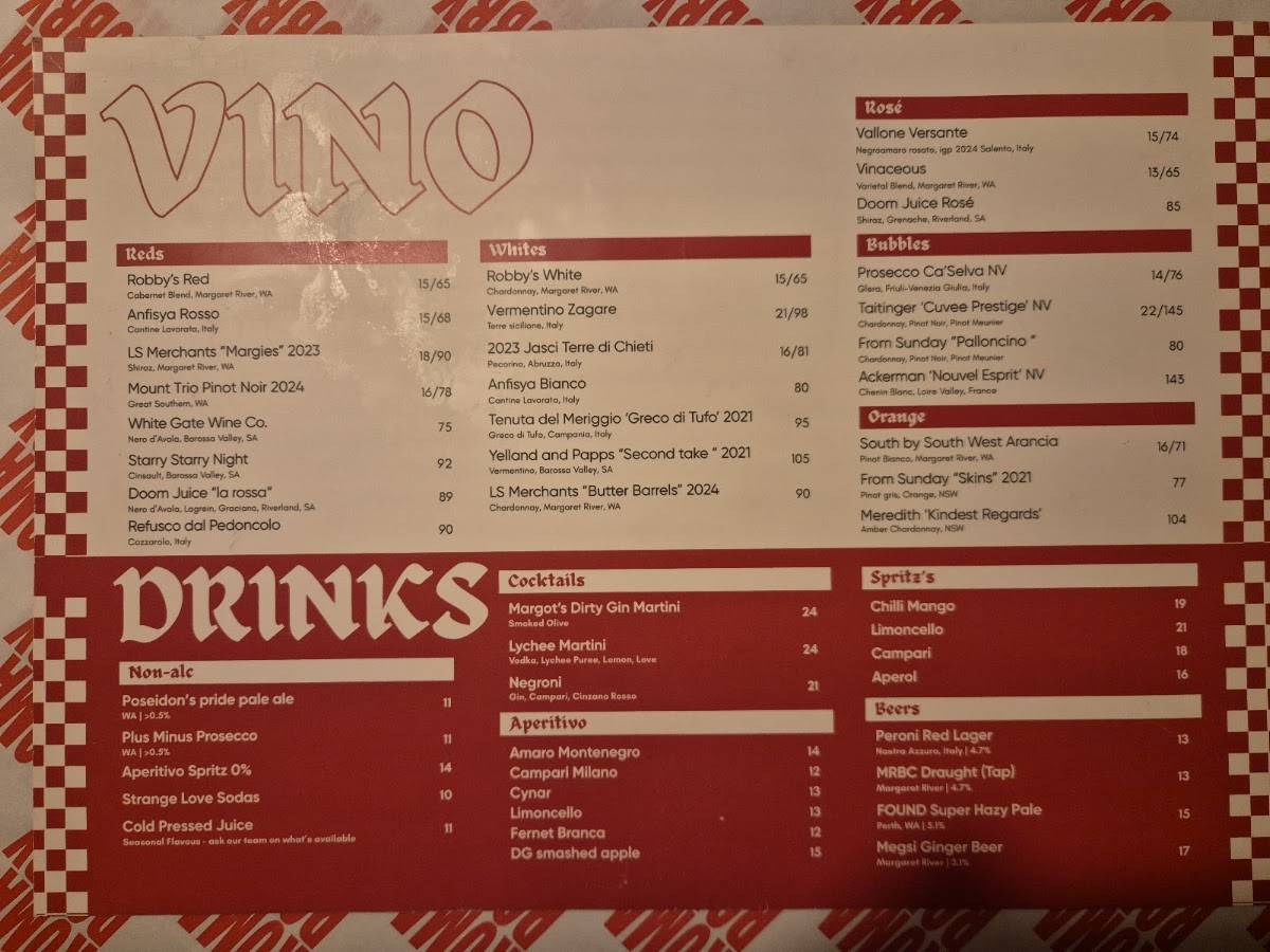 Roma Robby Italian Restaurant меню