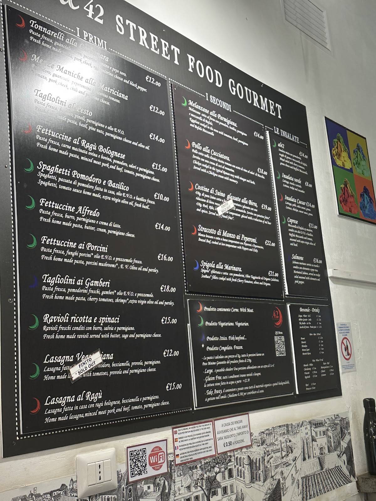 Al42 Street Food Gourmet меню