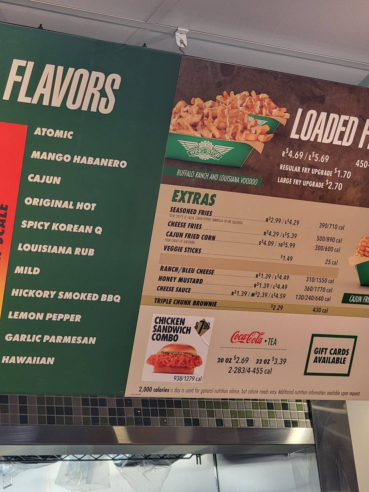 Wingstop меню