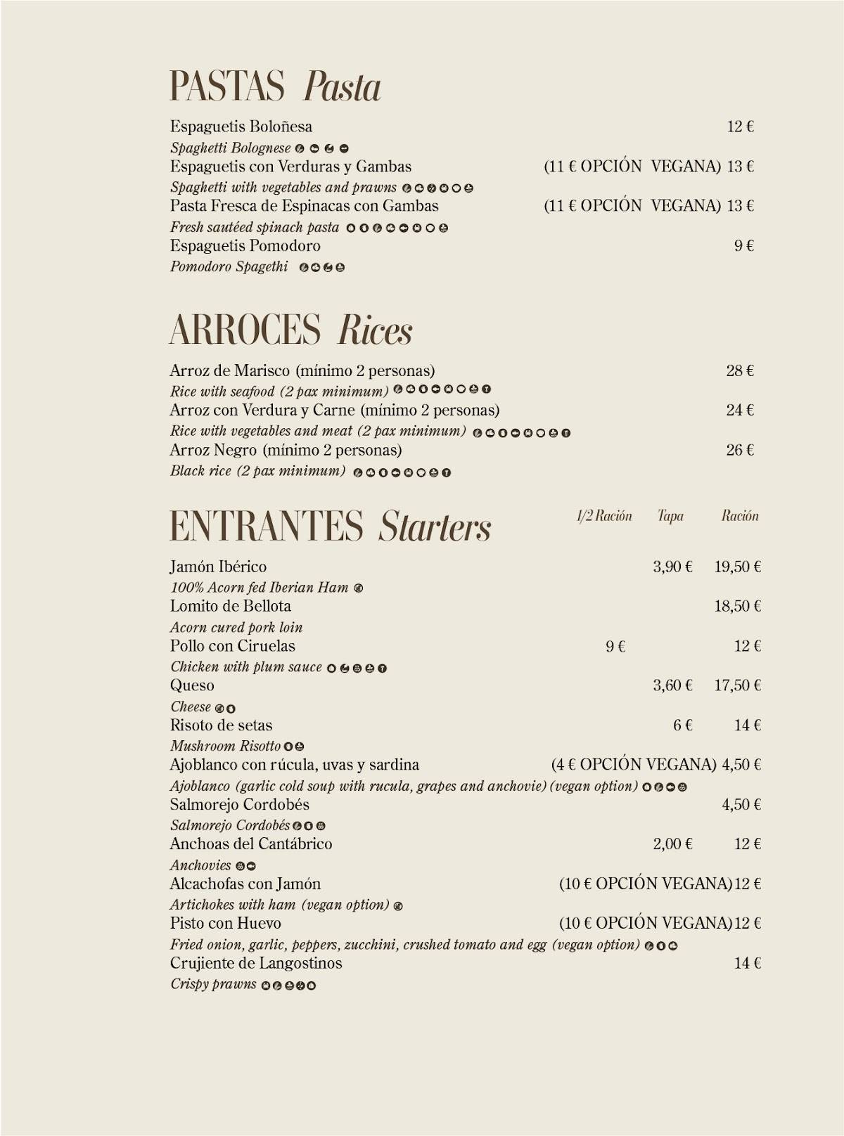Toro Tapas Ronda меню
