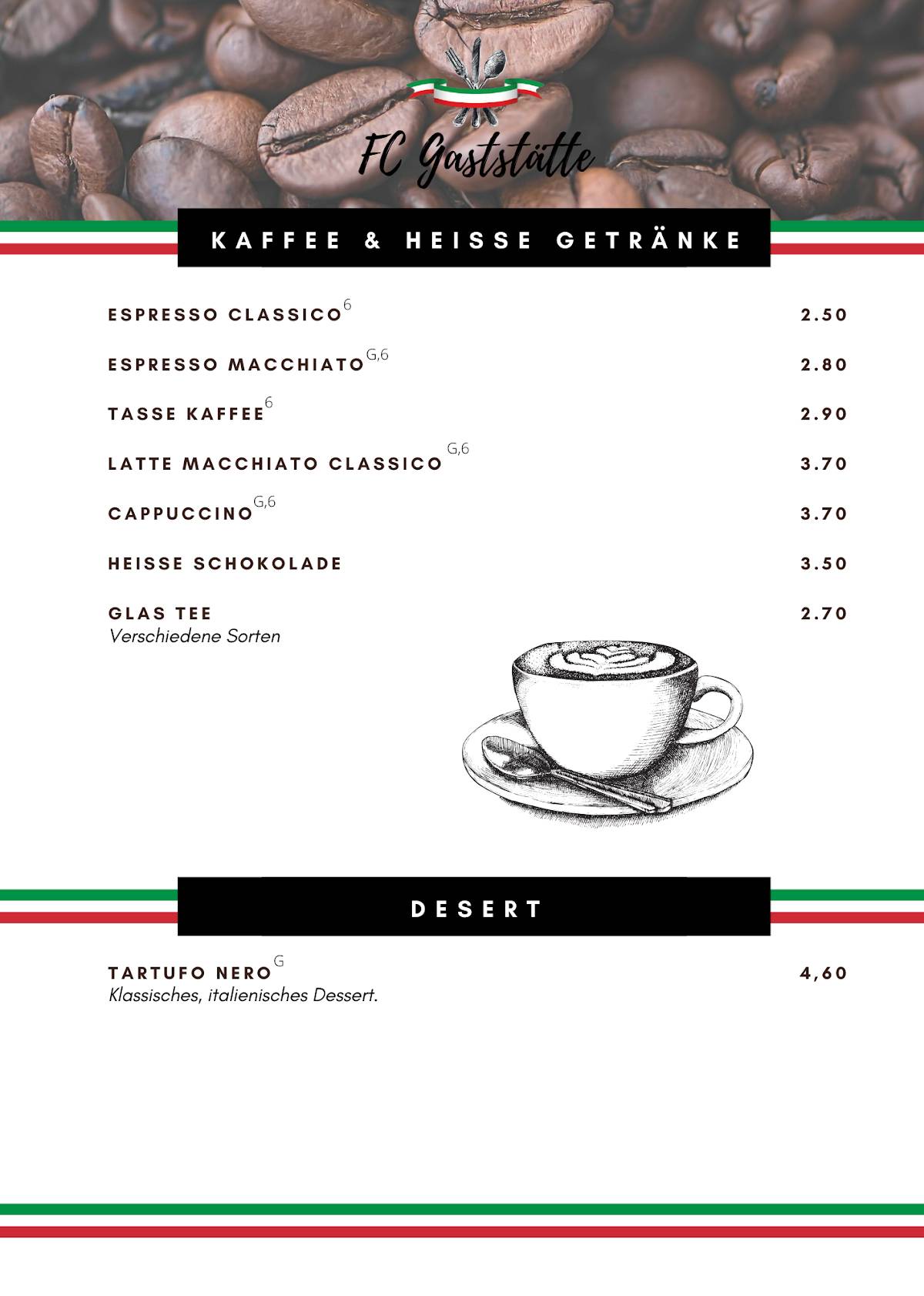 FC Gaststätte Rottenburg меню