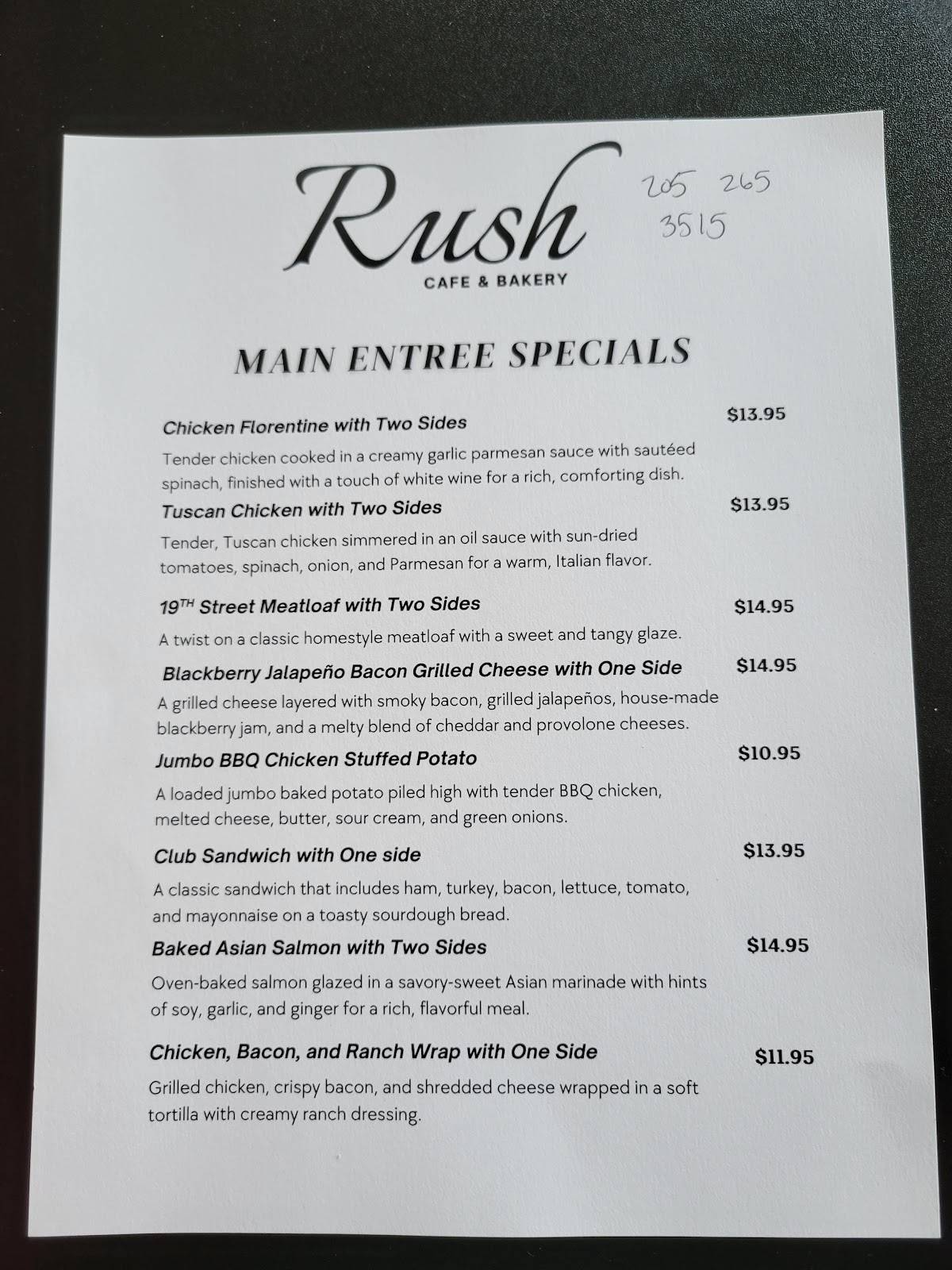 Rush Cafe and Bakery (R&R) меню